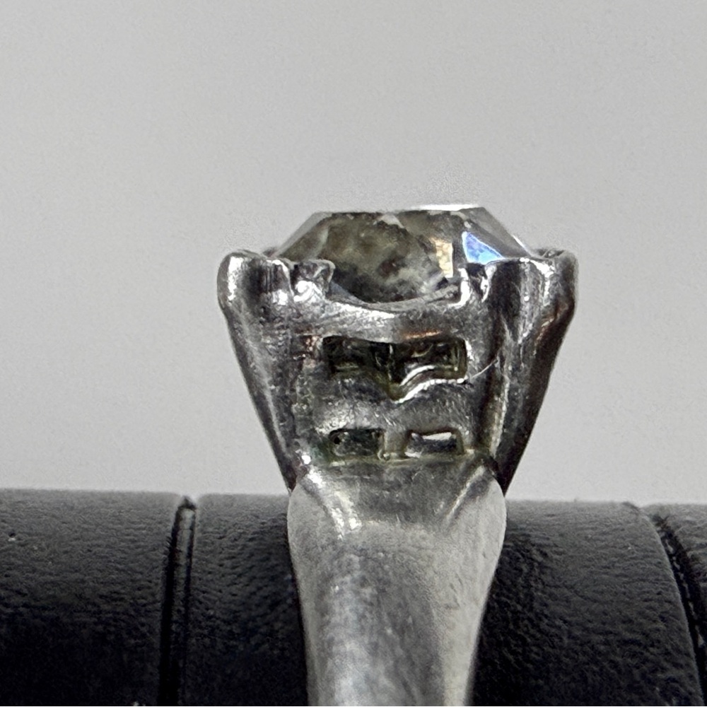 Sterling Silver Ring With Clear Solitaire Gemston… - image 3